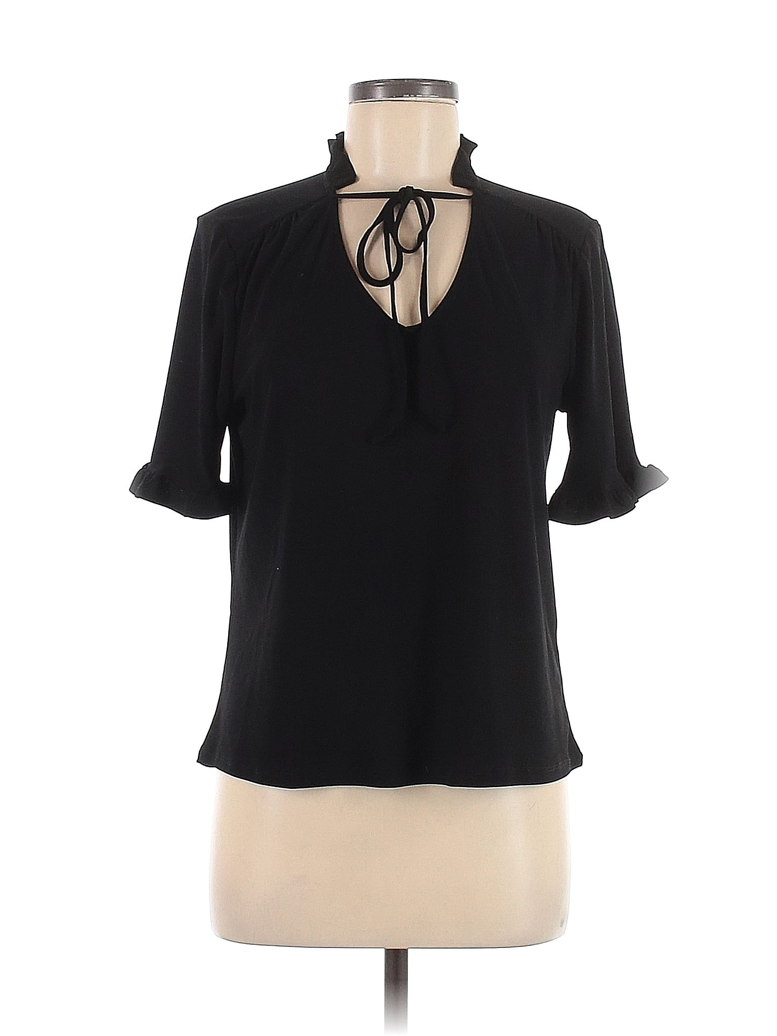 Cece Black Short Sleeve Blouse Size M 73 Off Thredup