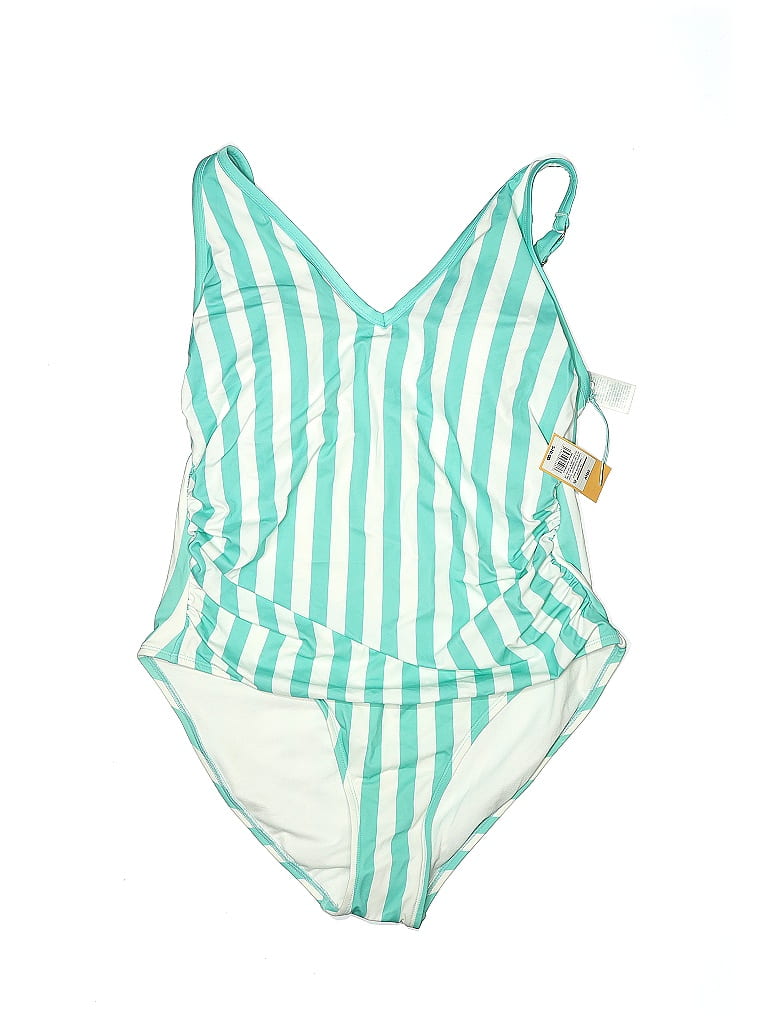 Kona Sol 100 Recycled Plastic Green One Piece Swimsuit Size 20 (Plus