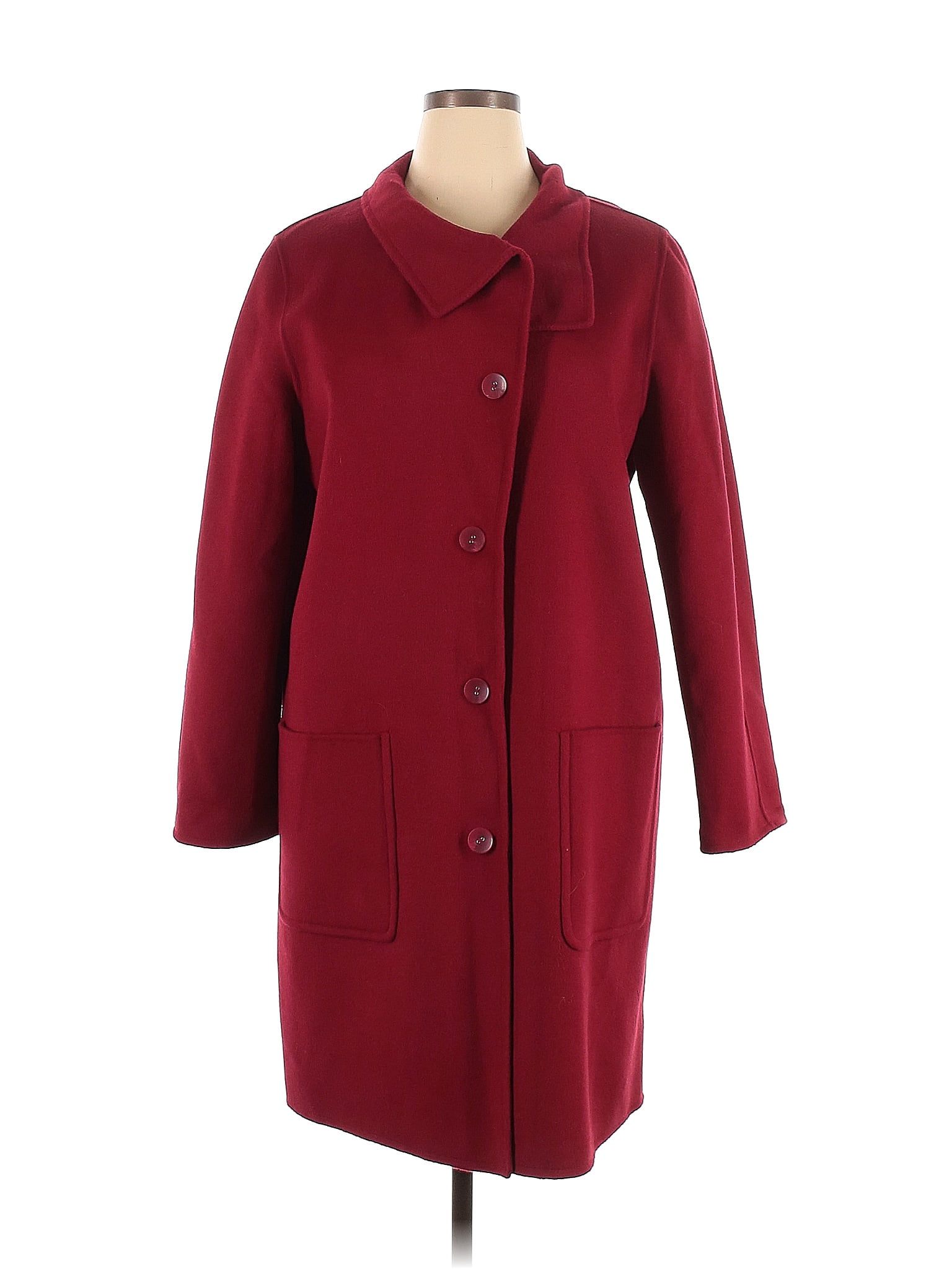 J.Jill Burgundy Wool Coat Size XL 70 off thredUP