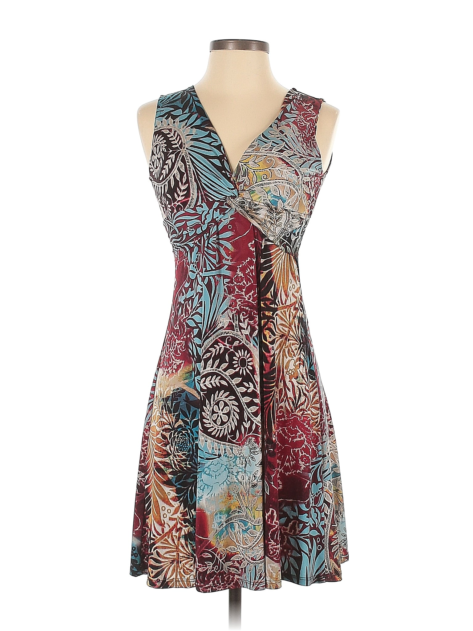 Assorted Brands Multi Color Burgundy Casual Dress Size S - 62% off ...