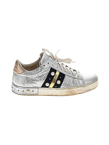 Stokton 100% Leather Silver Sneakers Size 38 (EU) - 80% off | thredUP