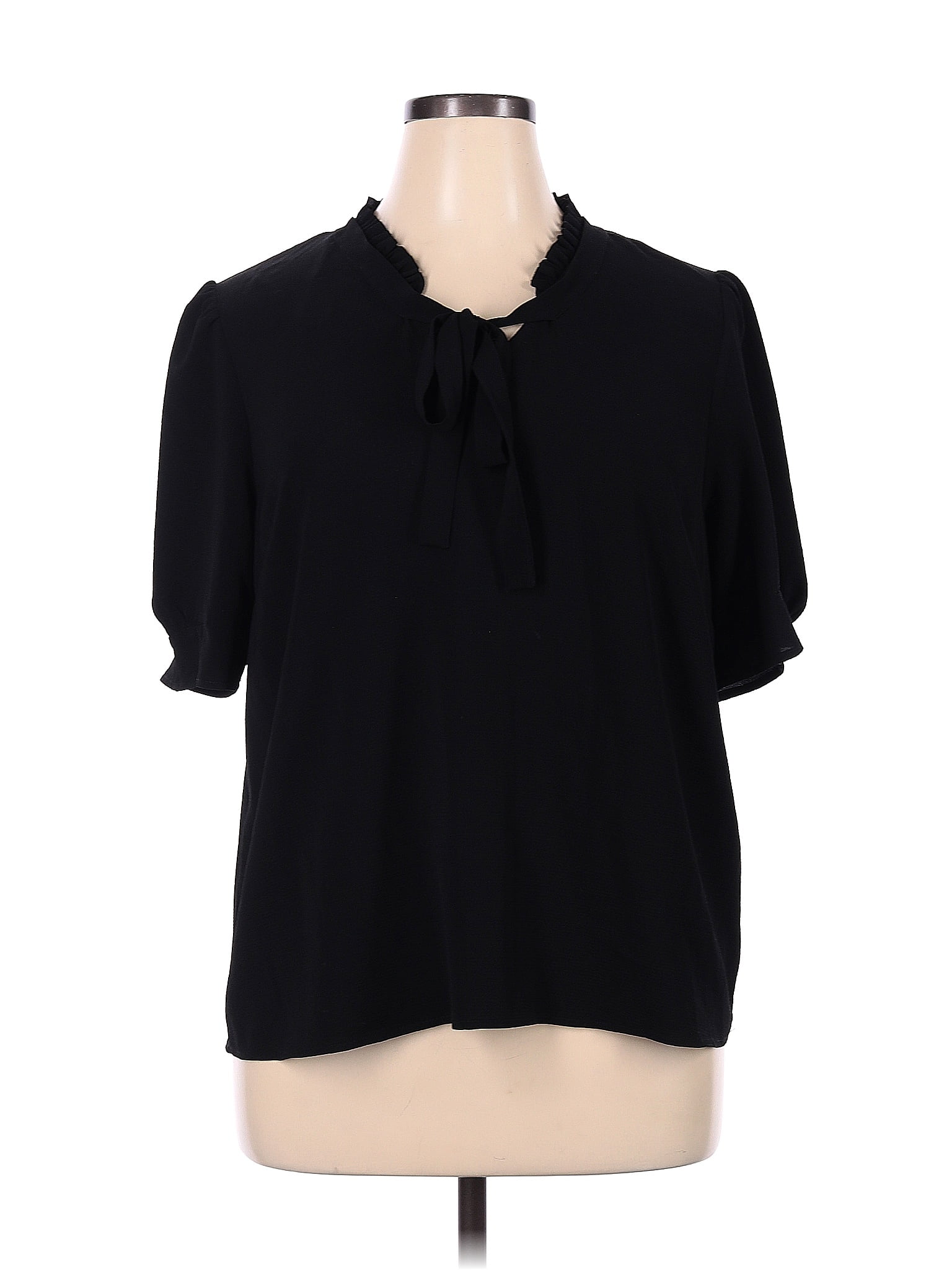 CeCe Black Short Sleeve Blouse Size XL - 71% Off | ThredUP