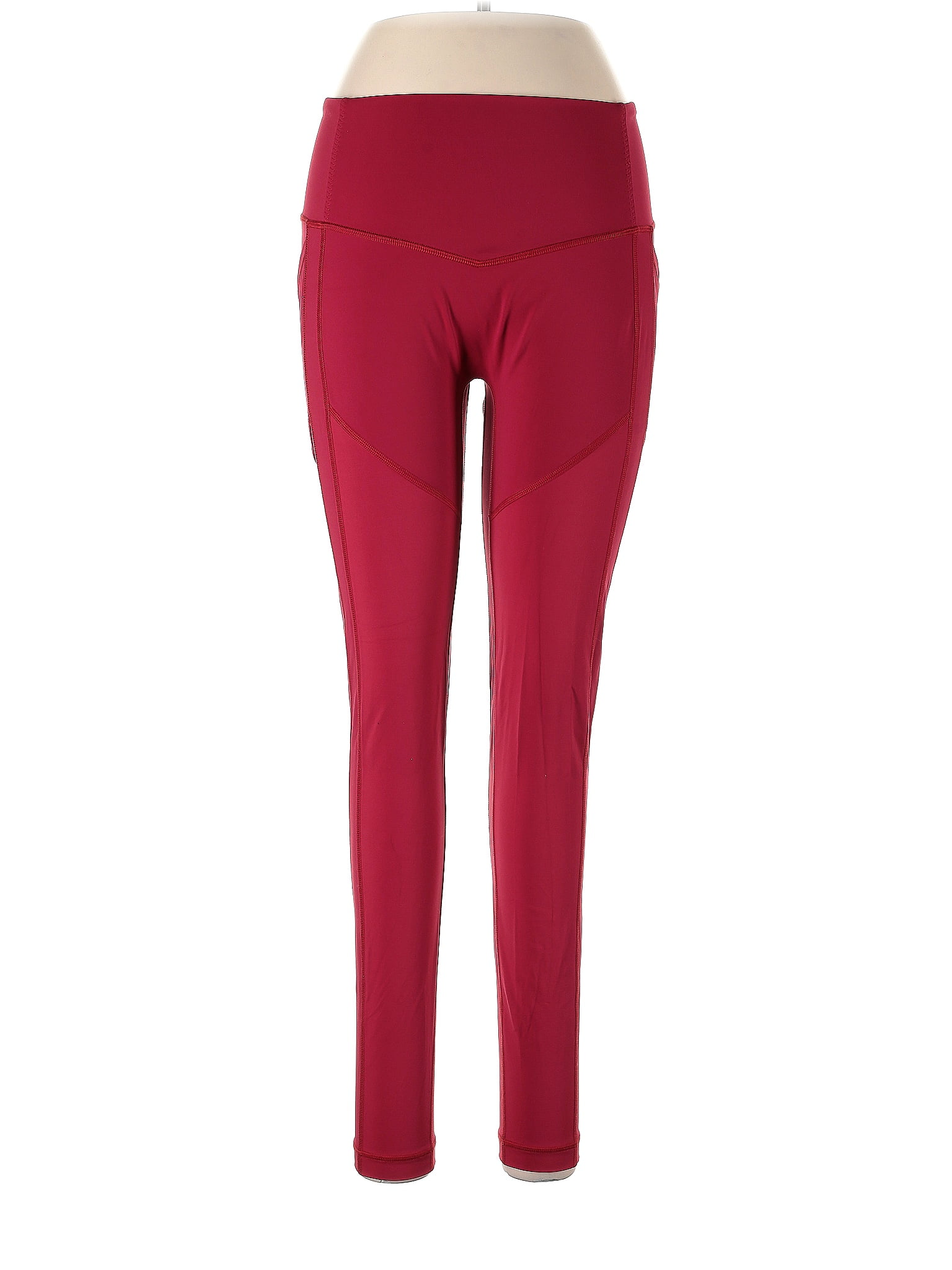 Lululemon Athletica Solid Red Burgundy Active Pants Size 10 54 off