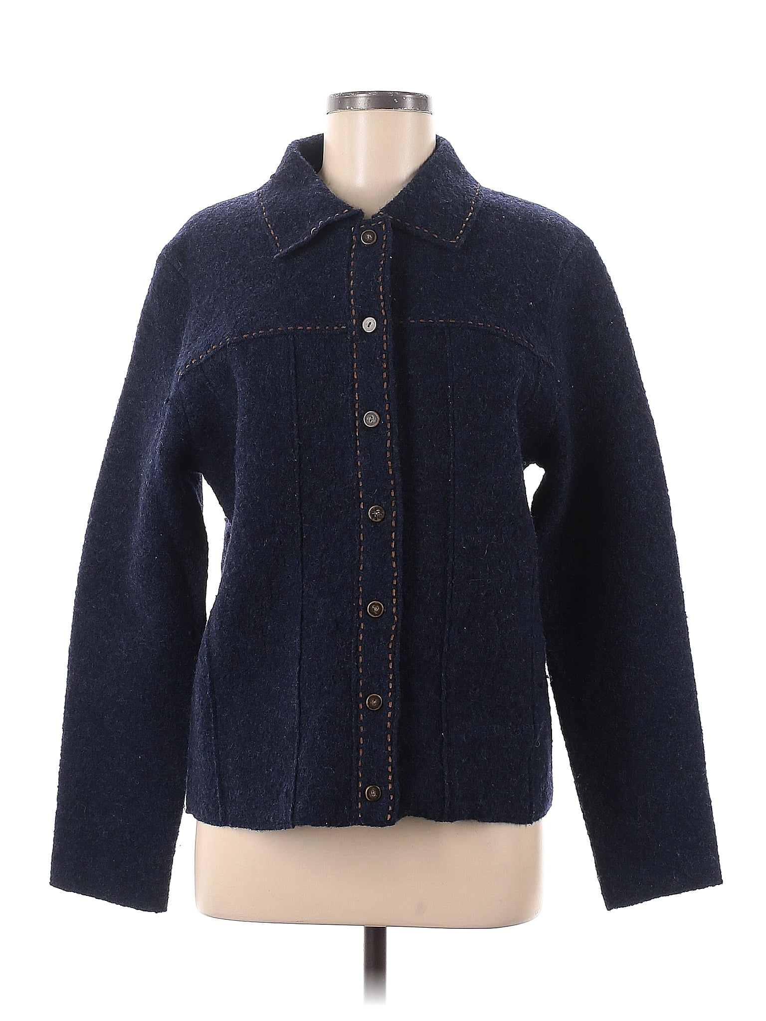 Mercer & Madison 100 Wool Solid Navy Blue Wool Coat Size M 44 off