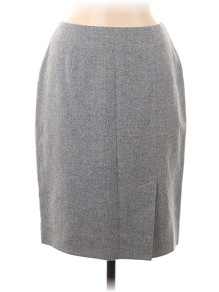 Pre-owned Dana Buchman Wool Skirt In Gray