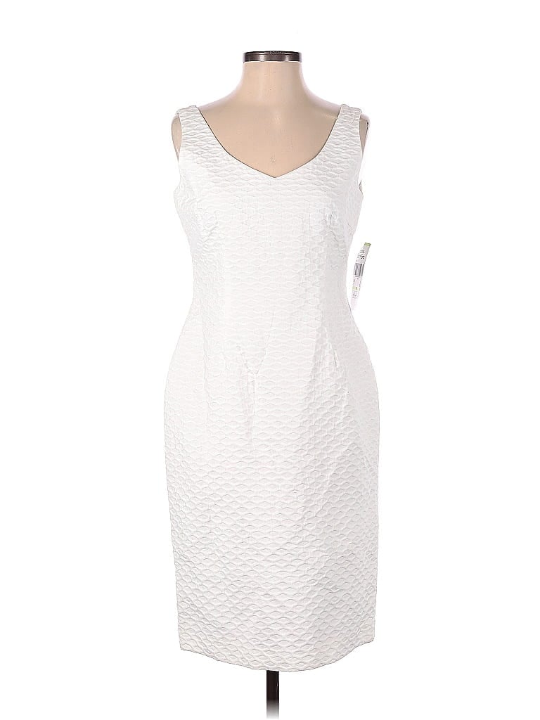 Albert Nipon 100% Acetate White Cocktail Dress Size 4 - photo 1