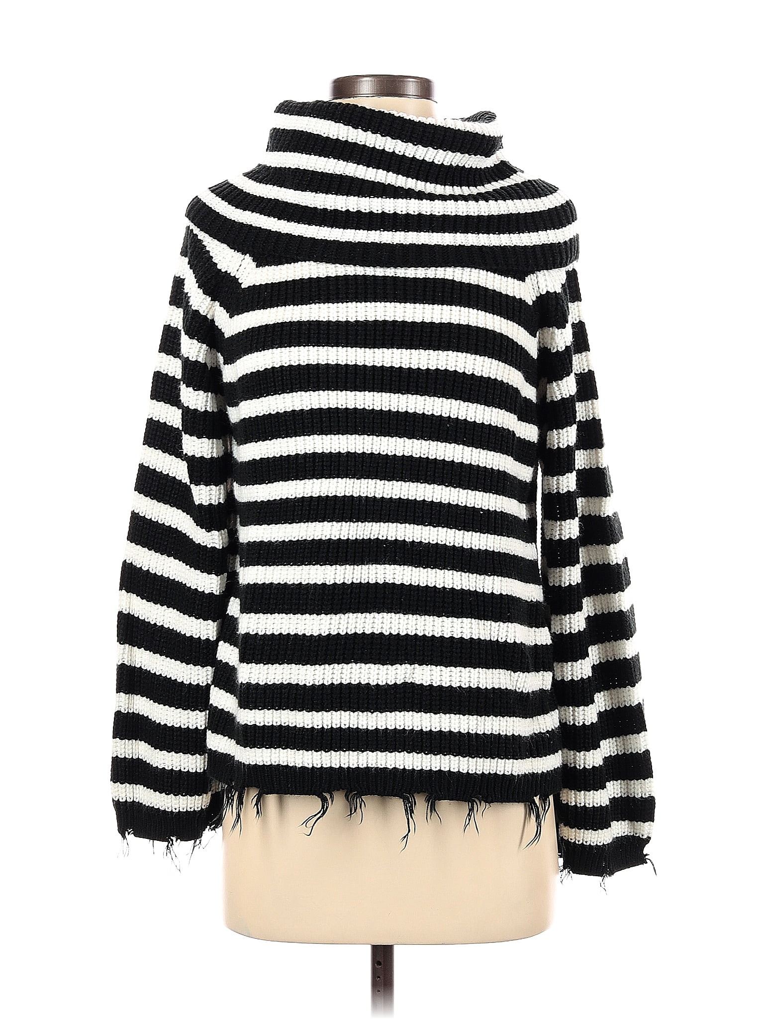 Sanctuary 100% Acrylic Stripes Black Turtleneck Sweater Size S - 68% ...