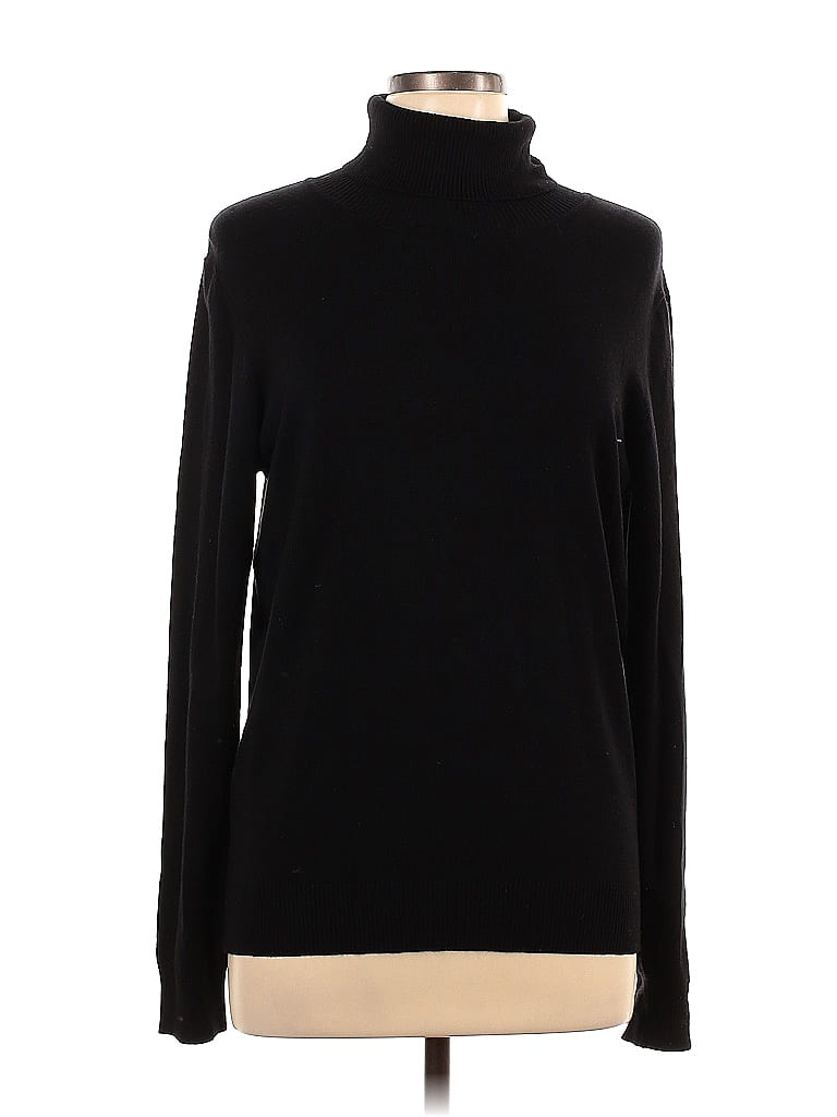 Andrew Marc Color Block Solid Black Turtleneck Sweater Size L - 78% off ...