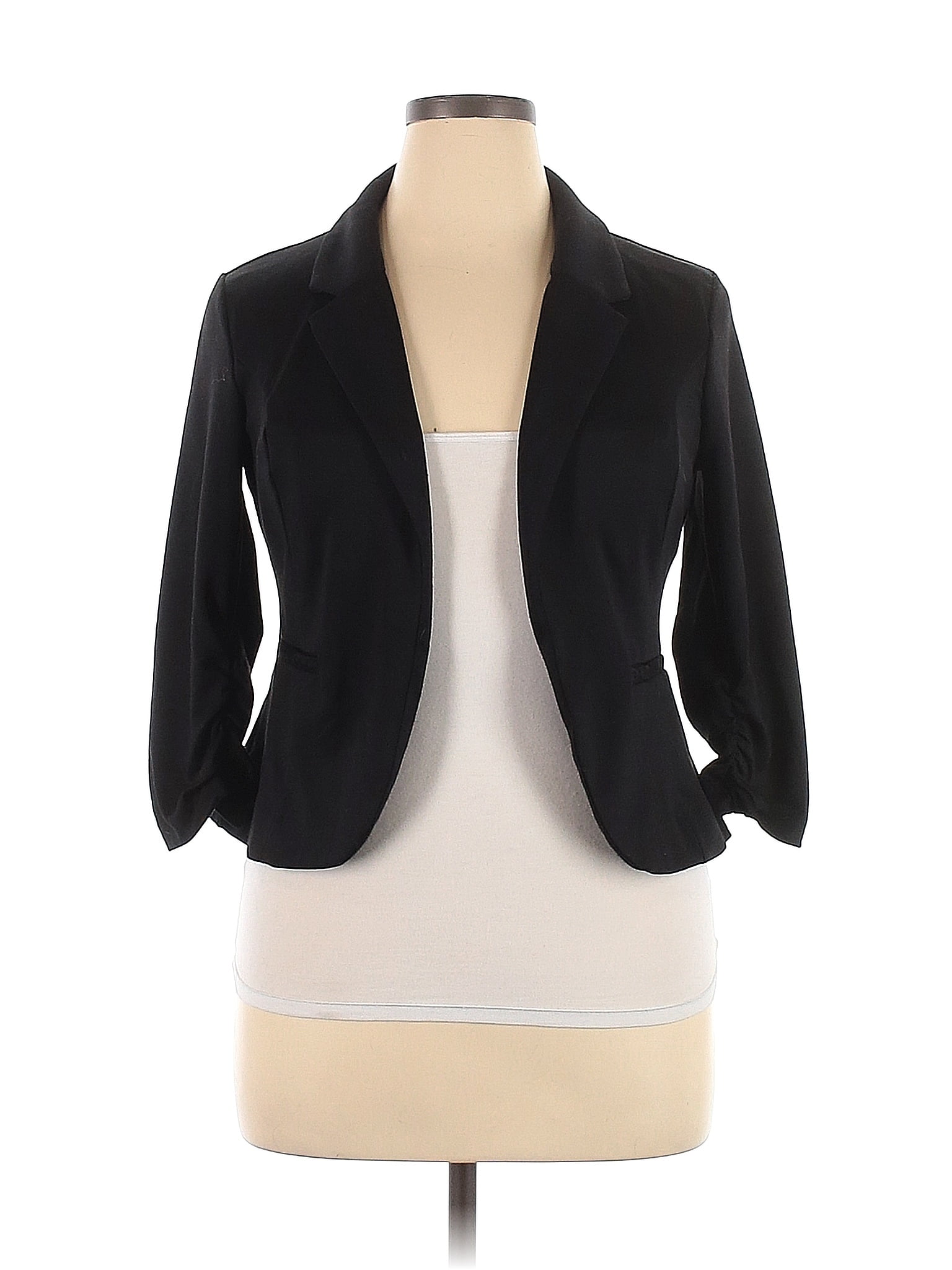 Candies Solid Black Blazer Size Xl 67 Off Thredup