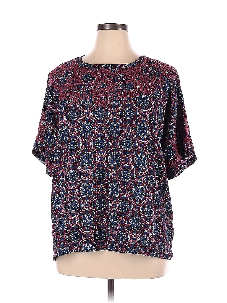 Coldwater Creek 100% Polyester Paisley Multi Color Burgundy Short ...