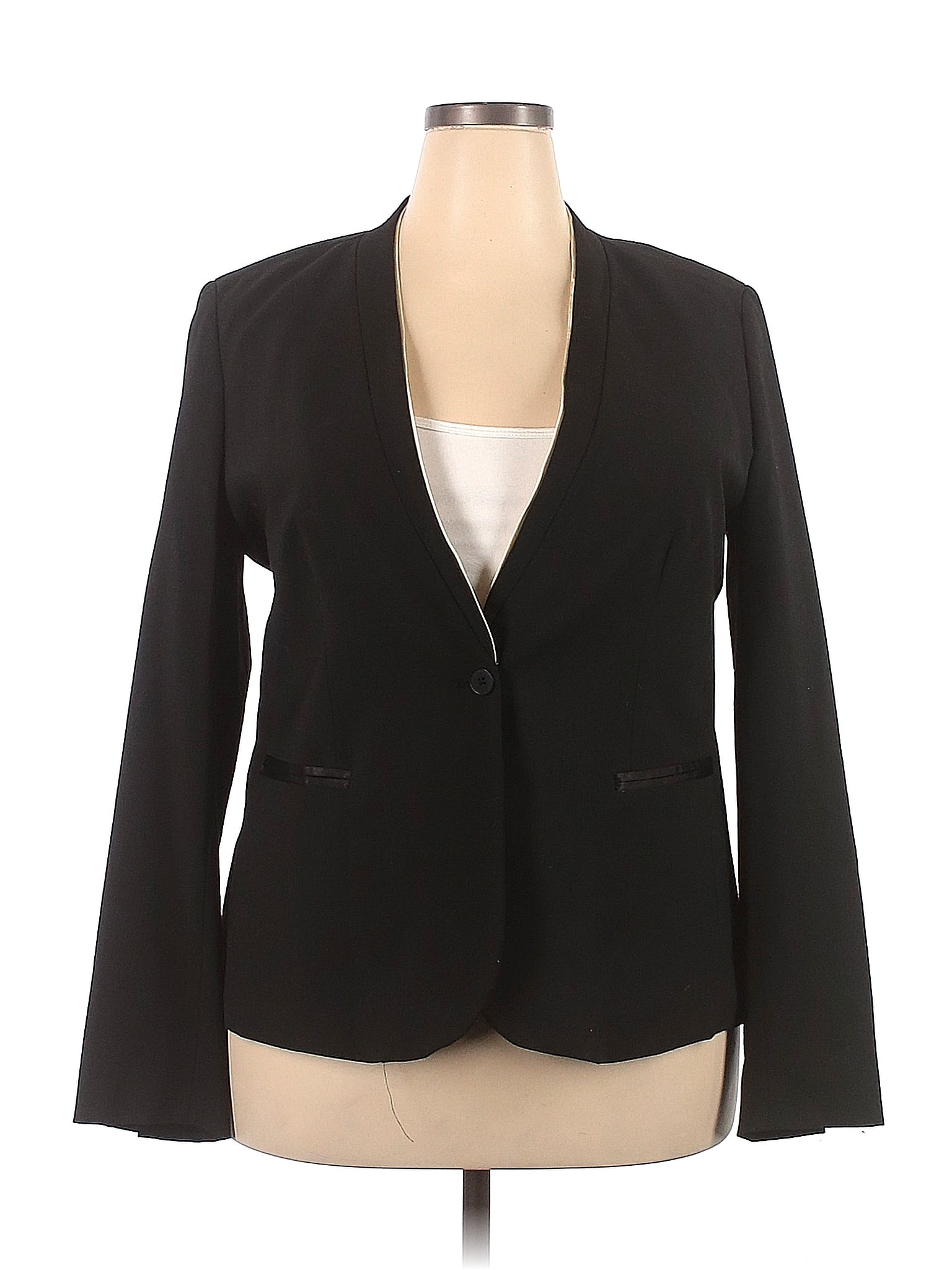 Gap Solid Black Blazer Size 18 Plus 67 Off Thredup