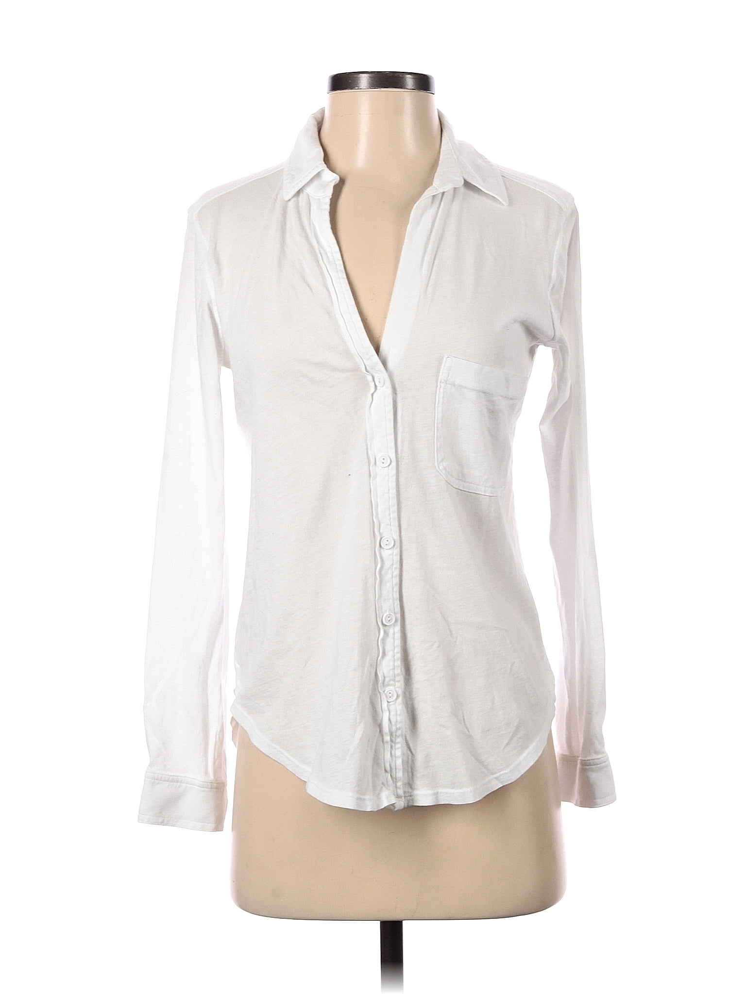 Bobi 100% Cotton White Long Sleeve Button-Down Shirt Size S - 60% off ...