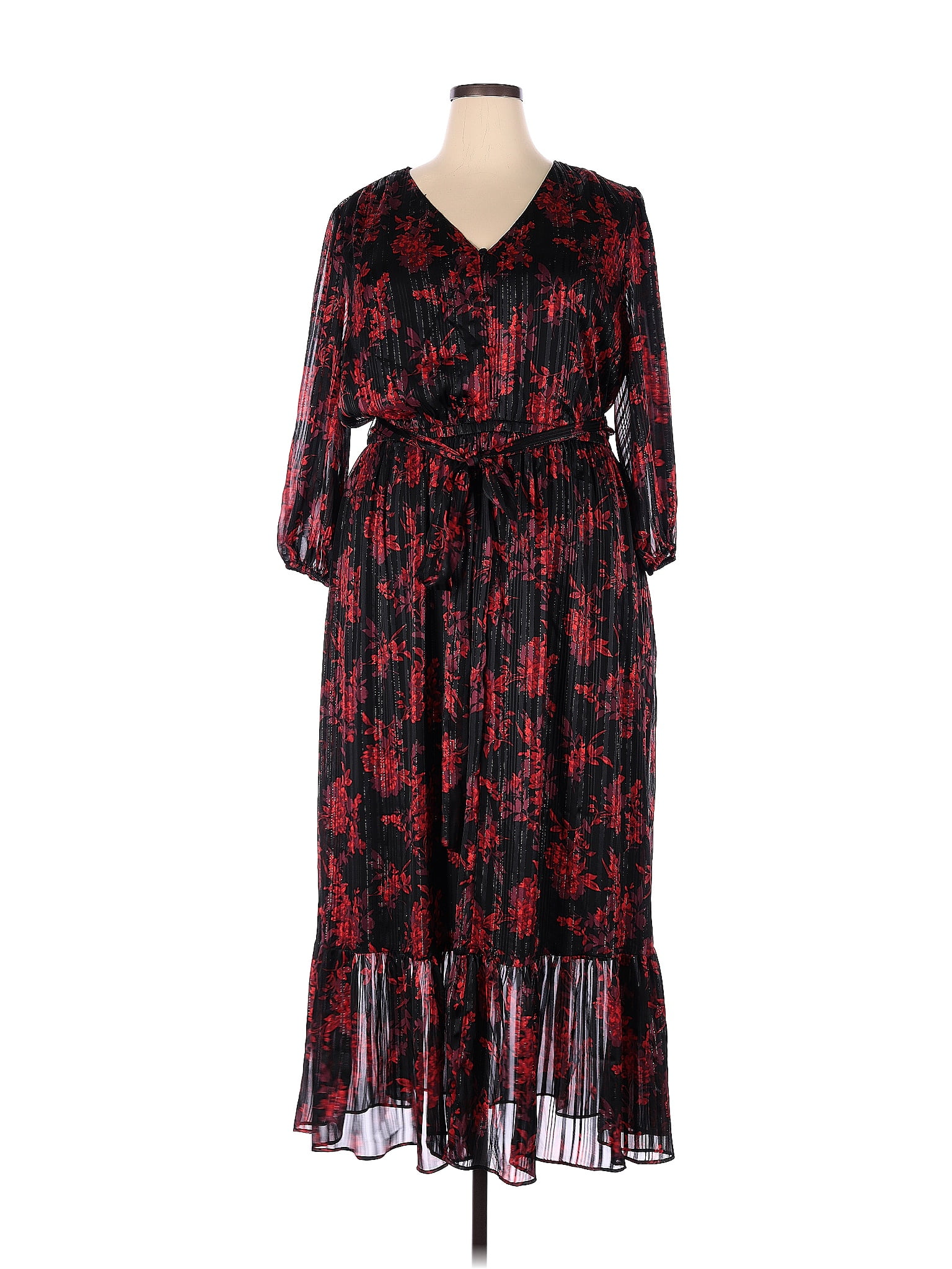 Lane Bryant Floral Multi Color Black Casual Dress Size 20 (Plus) - 63% ...