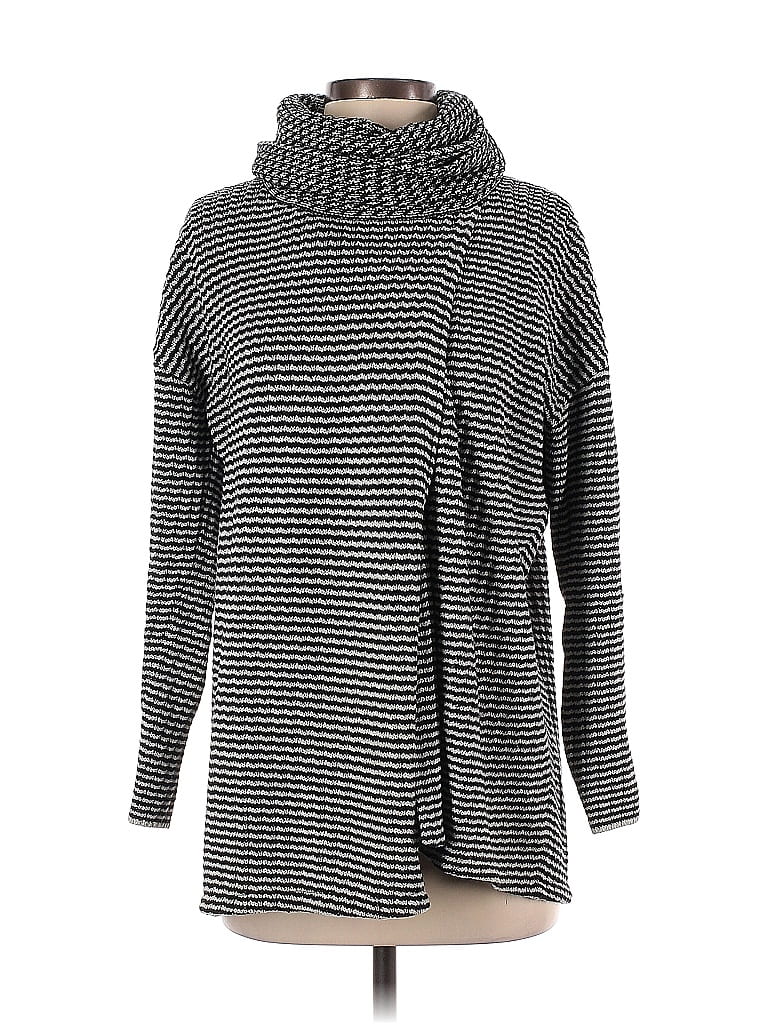 Cardigan Femme Cabi Rayé Gris - Taille 12 - En Coton Mélangé - Occasion Très Bon état