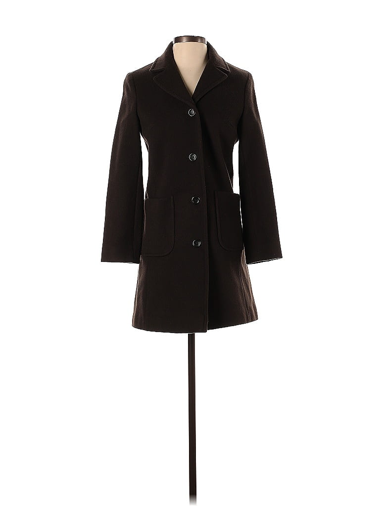 J.Crew Solid Brown Wool Coat Size XS (Petite) 75 off thredUP