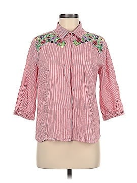 PaperDoll 3/4 Sleeve Button-Down Shirt (view 1)
