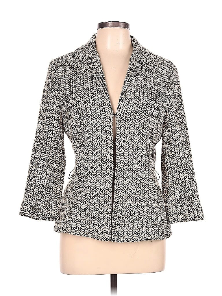 Pre-owned Lafayette 148 Blazer Jacket In Gray