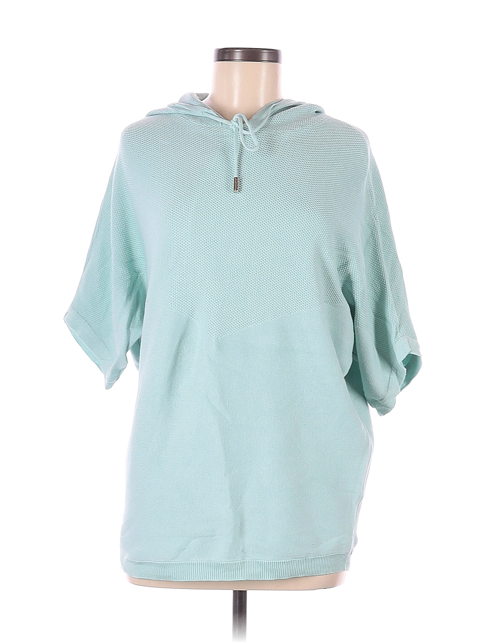 Rhonda Shear Solid Blue Teal Pullover Hoodie Size M - 52% off