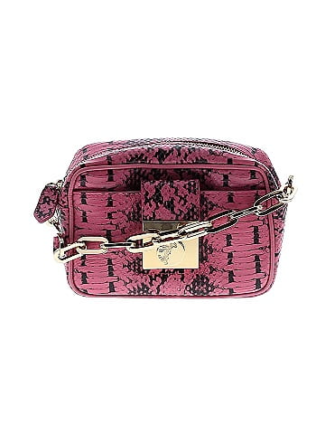 Versace Collection 100 Leather Snake Print Pink Leather Crossbody