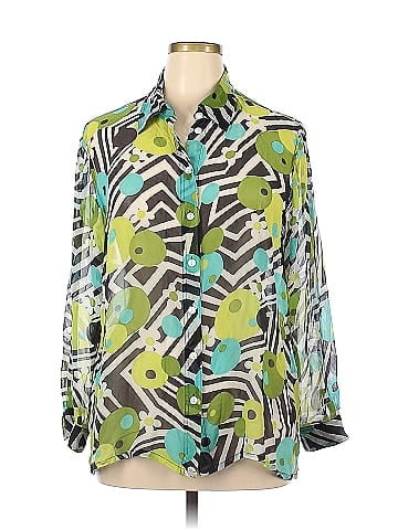Anne Carson Long Sleeve Silk Top (view 1)