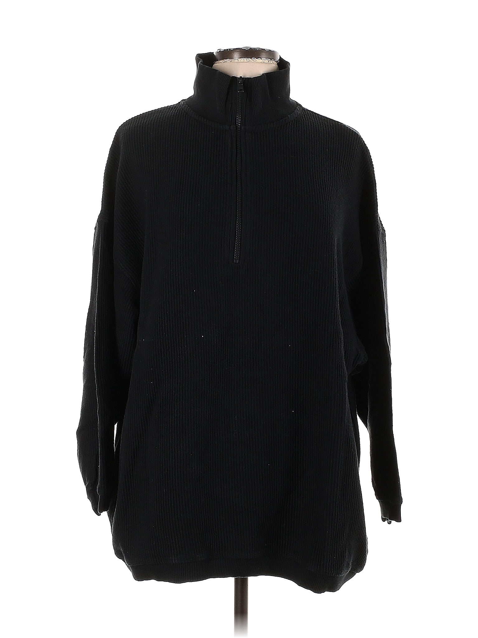 Aerie 100% Cotton Black Track Jacket Size L - 67% off | thredUP