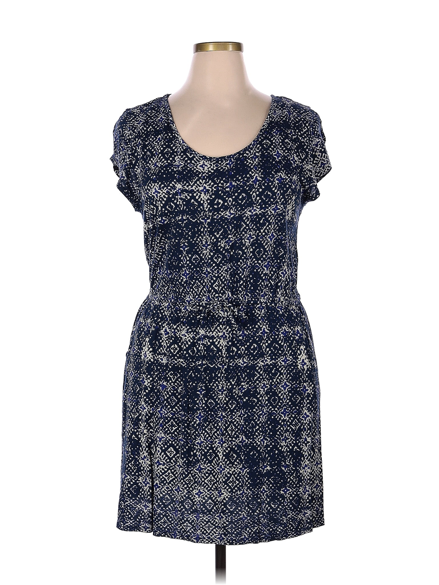 Lucky Brand 100% Viscose Multi Color Blue Casual Dress Size S - 68% off