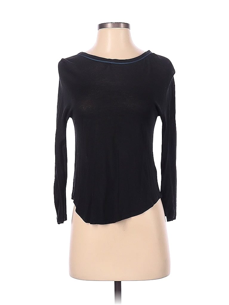 Akemi + Kin 3/4 Sleeve Top Black Boatneck Tops