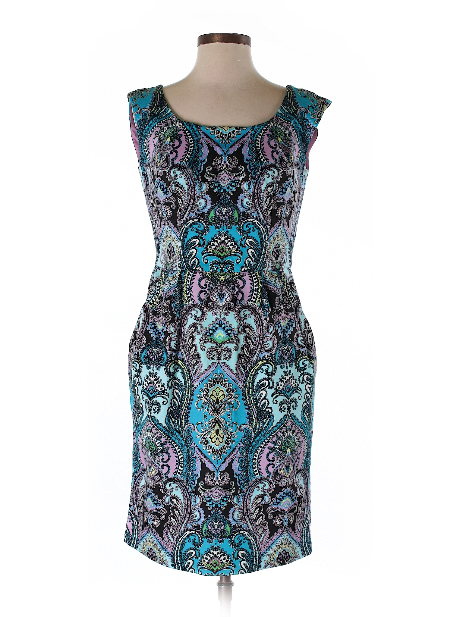 New York & Company Print Blue Casual Dress Size 4 - 71% off | thredUP