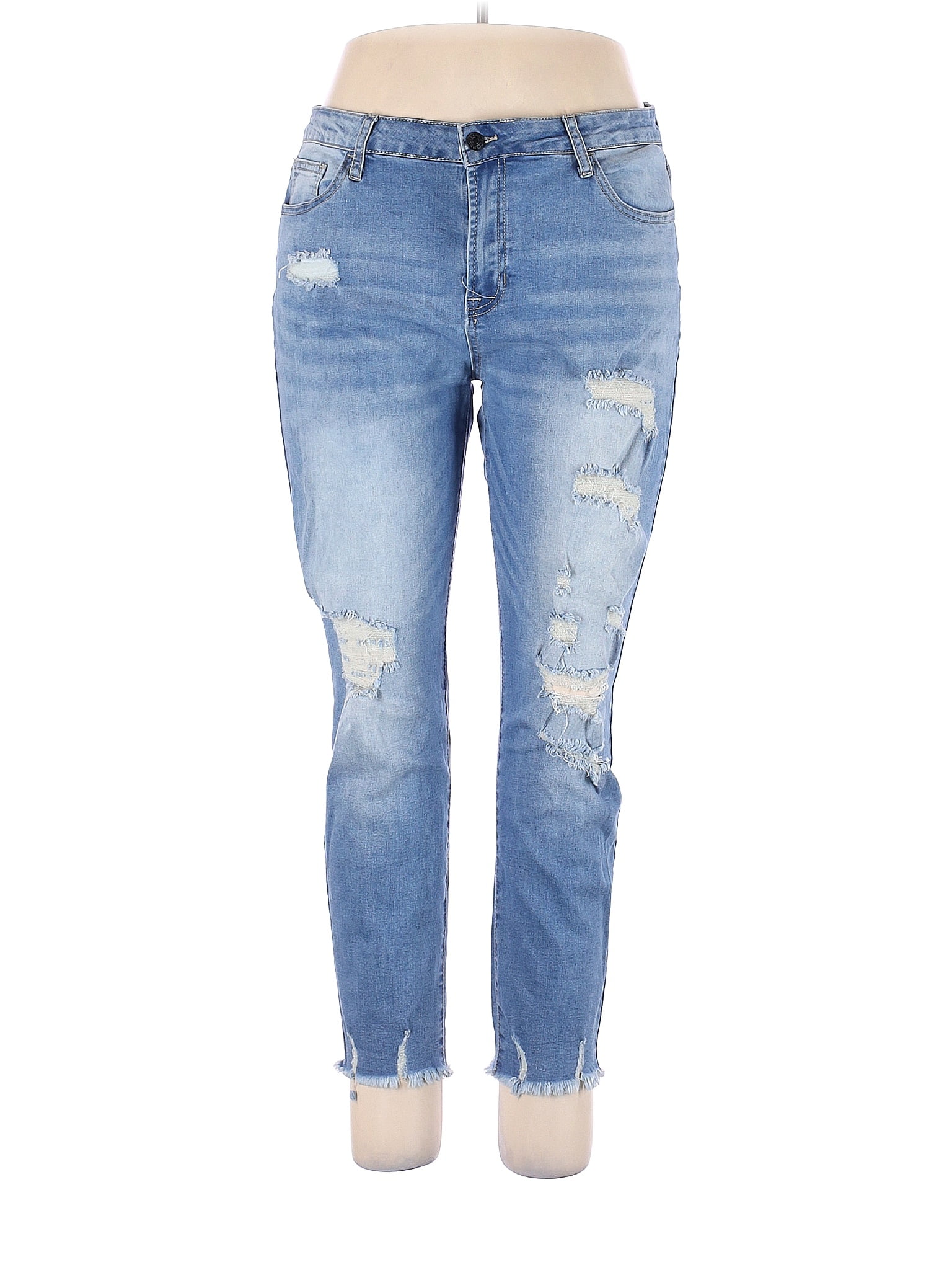 Jeans Solid Blue Jeans Size XL - 60% off