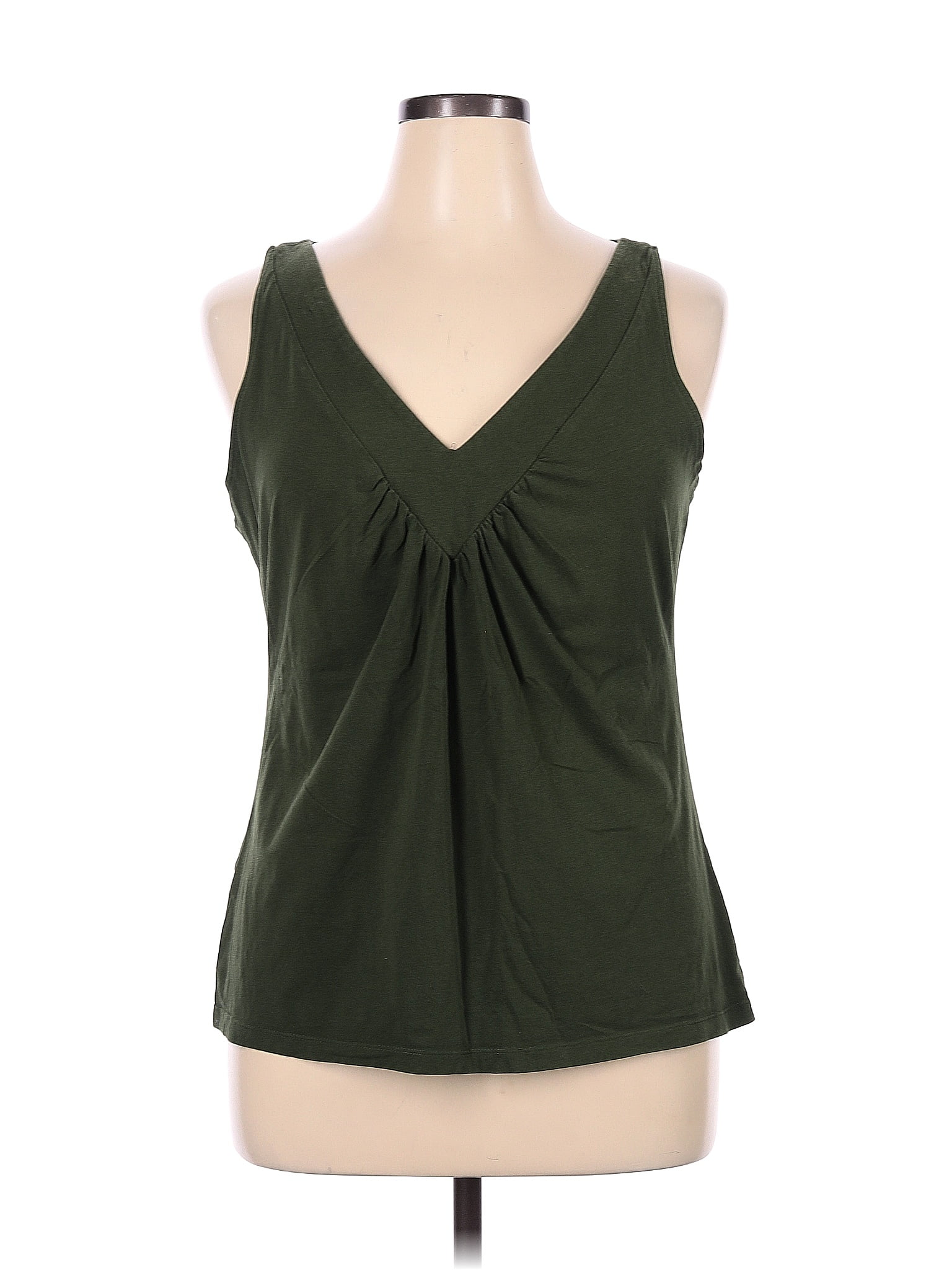 Ann Taylor LOFT Solid Green Sleeveless T-Shirt Size XL - 63% off | thredUP