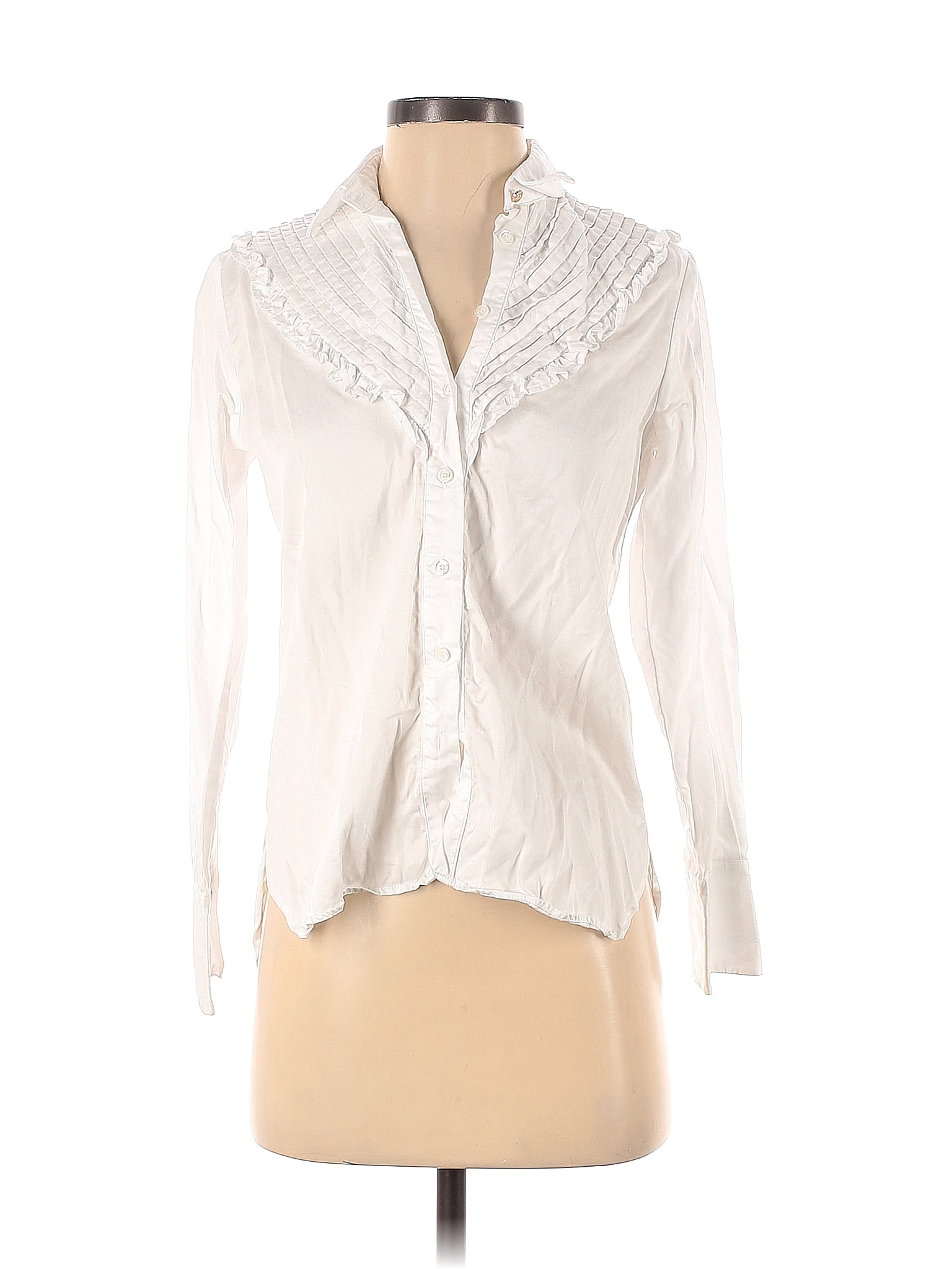 Decenio Mediterrano White Long Sleeve Blouse Size XS - 75% off | ThredUp