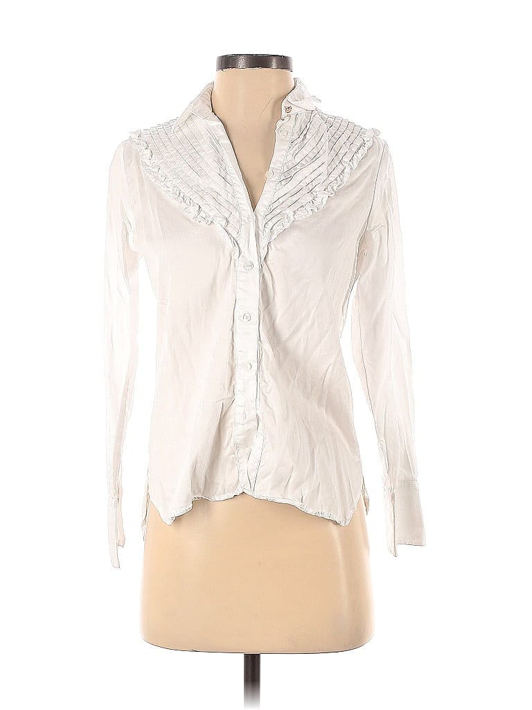 Decenio Mediterrano Solid White Long Sleeve Blouse Size XS - 70% off ...