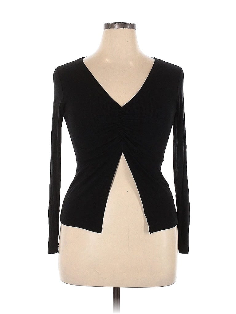 Assorted Brands Solid Black Long Sleeve Top Size L - 63% off | thredUP