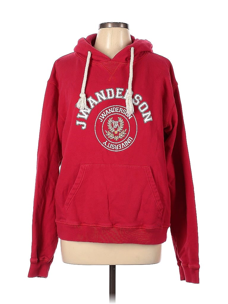 J.W. Anderson 100% Cotton Red Pullover Hoodie Size L - photo 1
