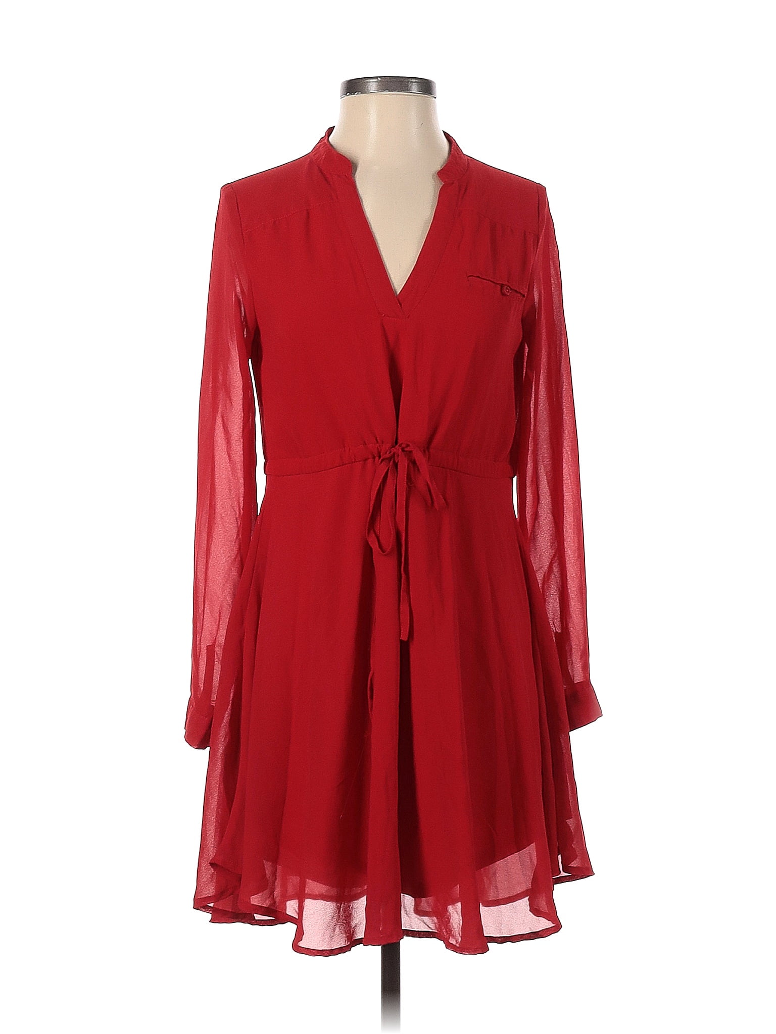 Charlotte Russe 100% Polyester Solid Red Casual Dress Size S - 48% off ...