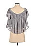 Storee 100% Polyester Silver Short Sleeve Blouse Size S - photo 2