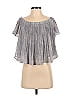 Storee 100% Polyester Silver Short Sleeve Blouse Size S - photo 1
