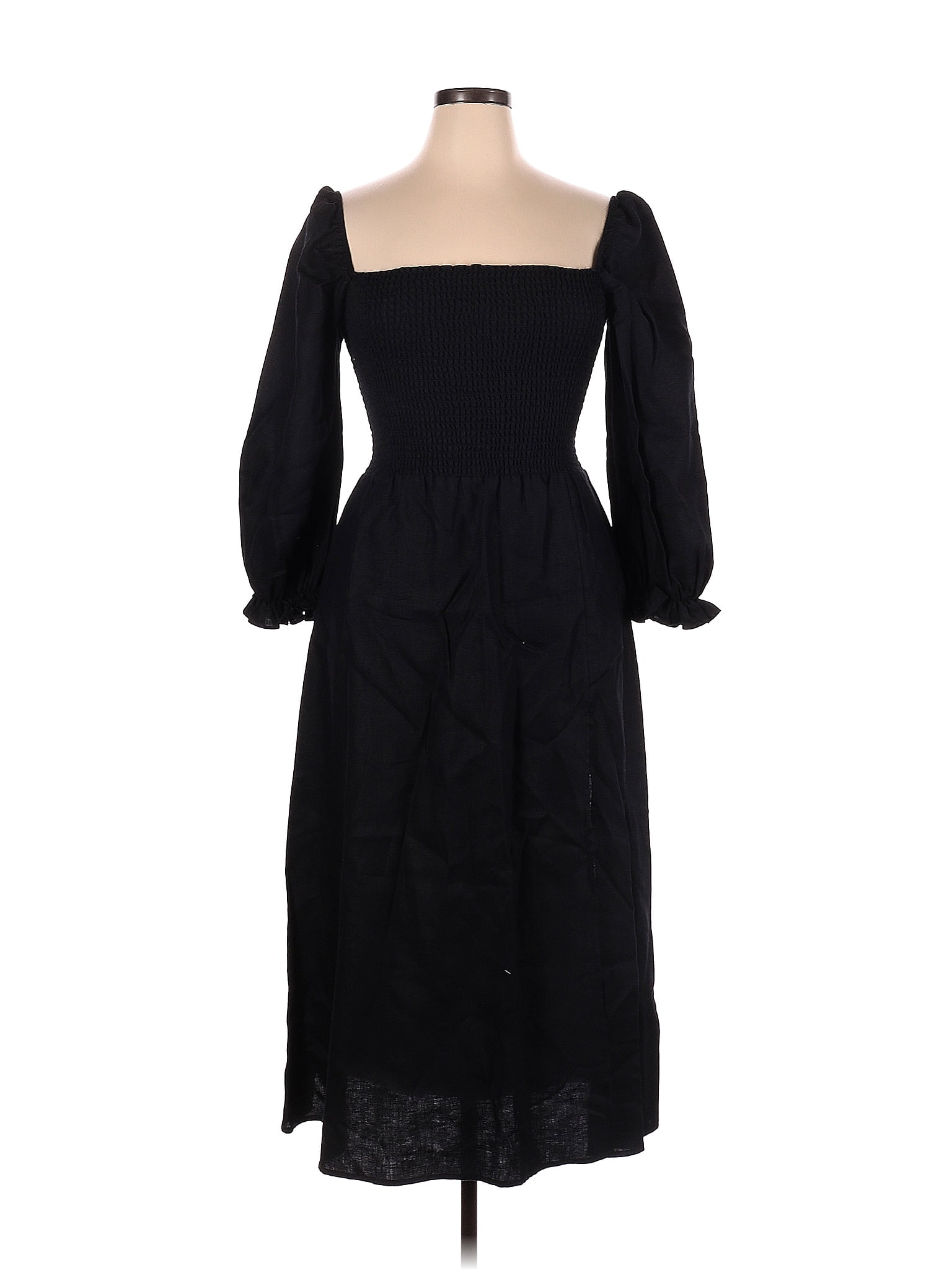 Reformation 100 Linen Solid Black Casual Dress Size XL 59 off thredUP