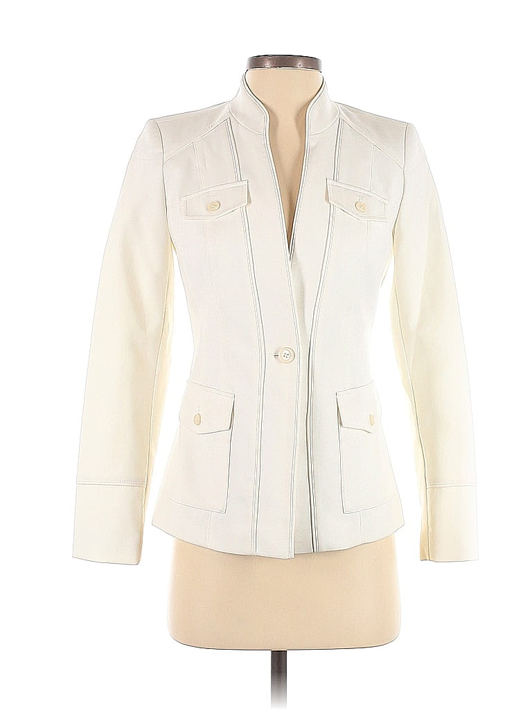 White House Black Market Solid Ivory Jacket Size 00 - 68% off | thredUP