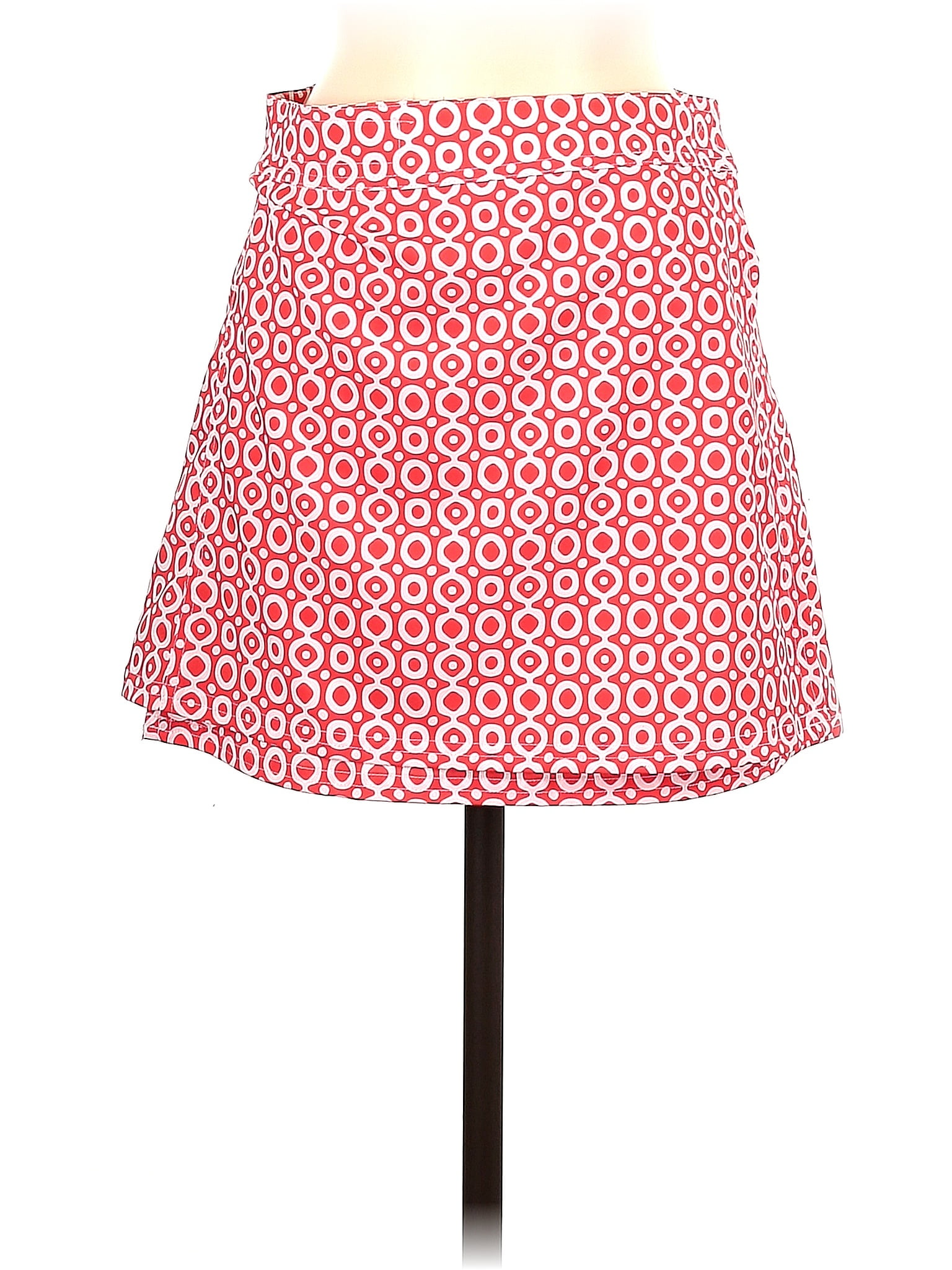 Rip Skirt Polka Dots Jacquard Floral Motif Hearts Graphic Red Casual
