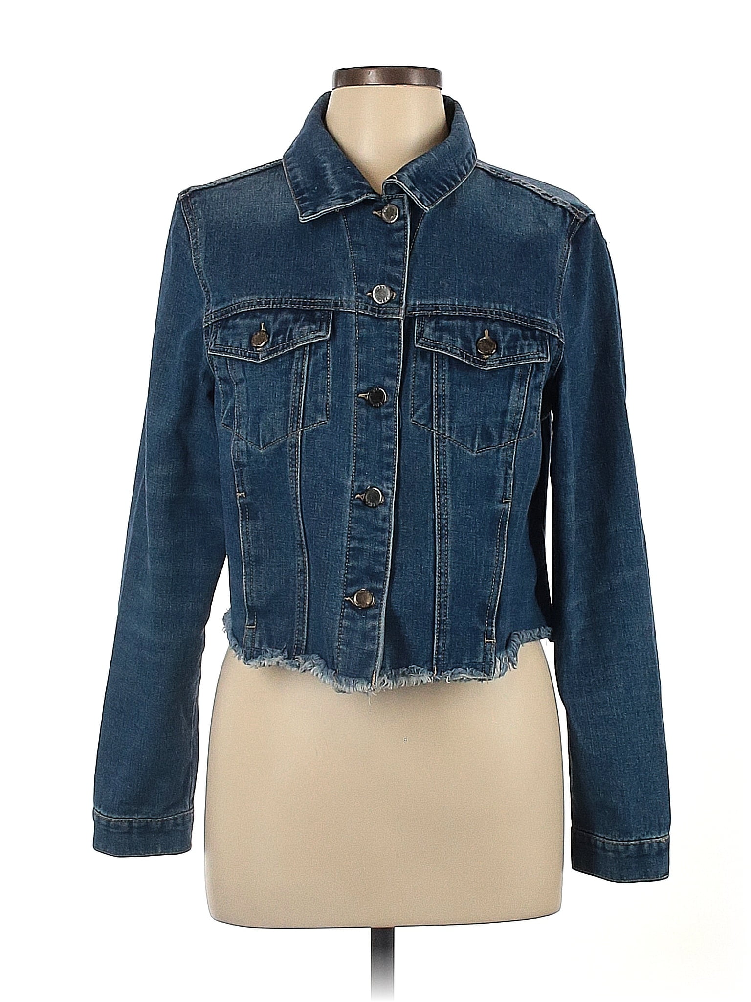 BBJ Los Angeles 100% Cotton Blue Denim Jacket Size L - 68% off | thredUP
