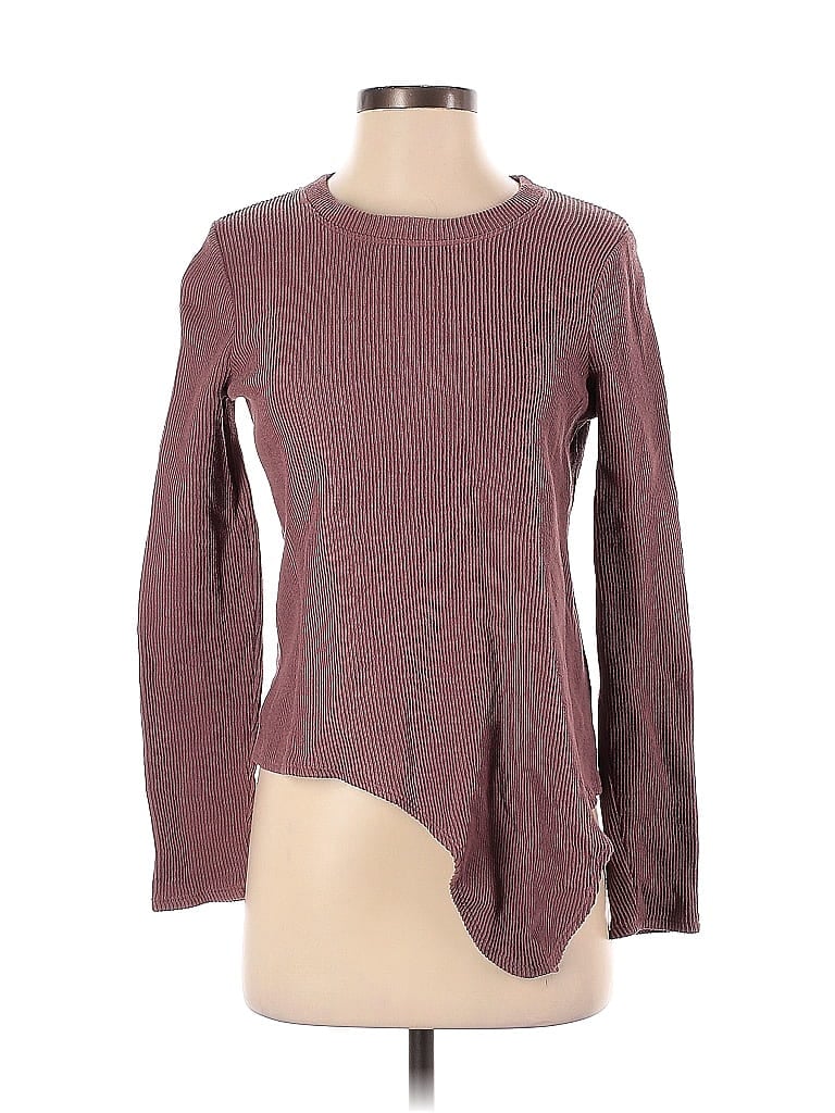 Pre-owned Lucky Brand Pullover Sweater In Burgundy
