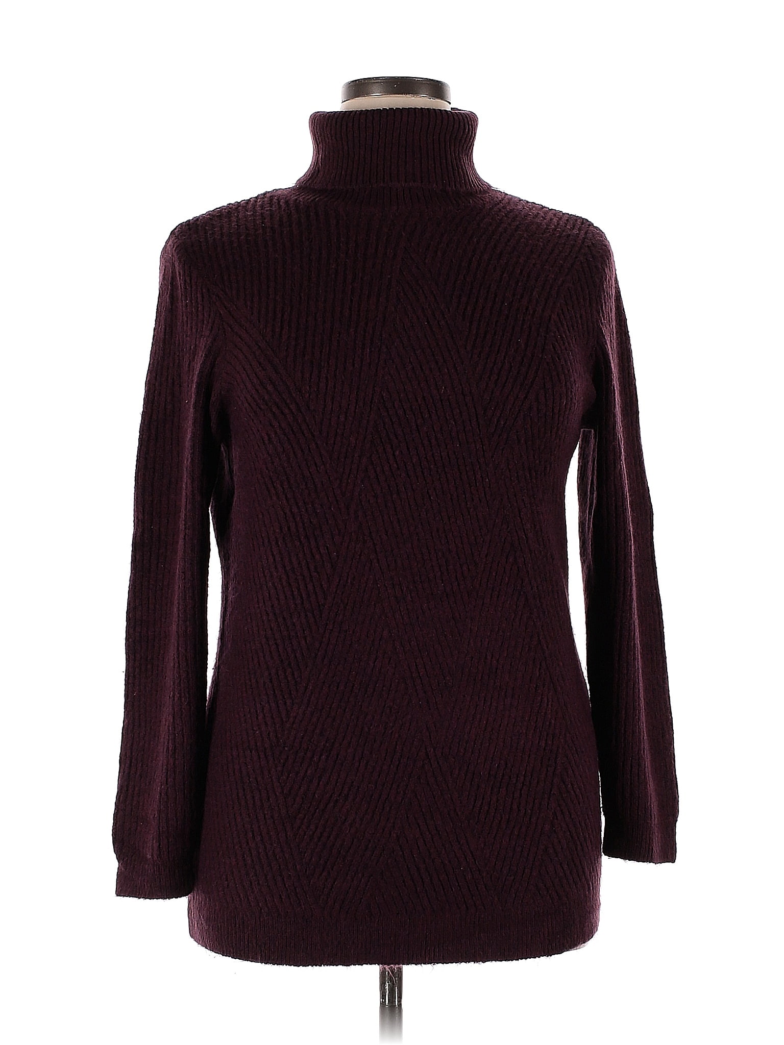 Love Ellie Color Block Solid Purple Burgundy Turtleneck Sweater Size XL ...