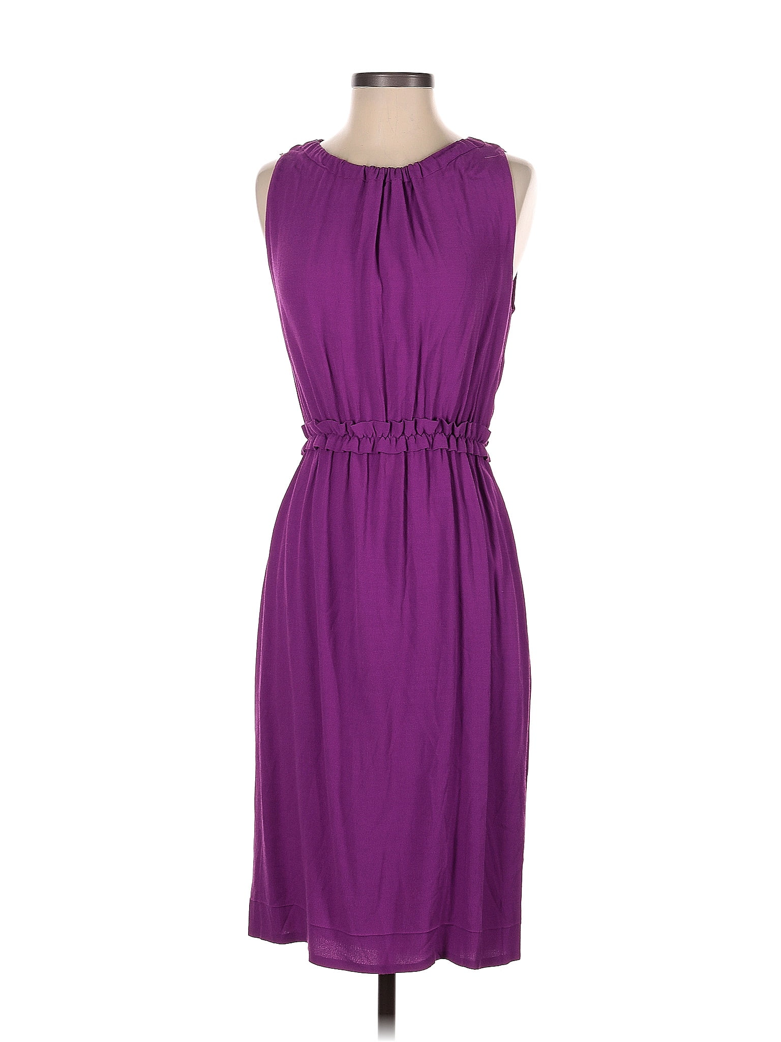 Kate Spade New York 100 Viscose Solid Purple Casual Dress Size S