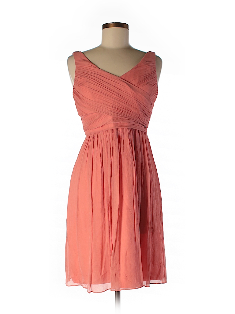 J. Crew 100% Silk Solid Coral Silk Dress Size 8 - 83% off | thredUP