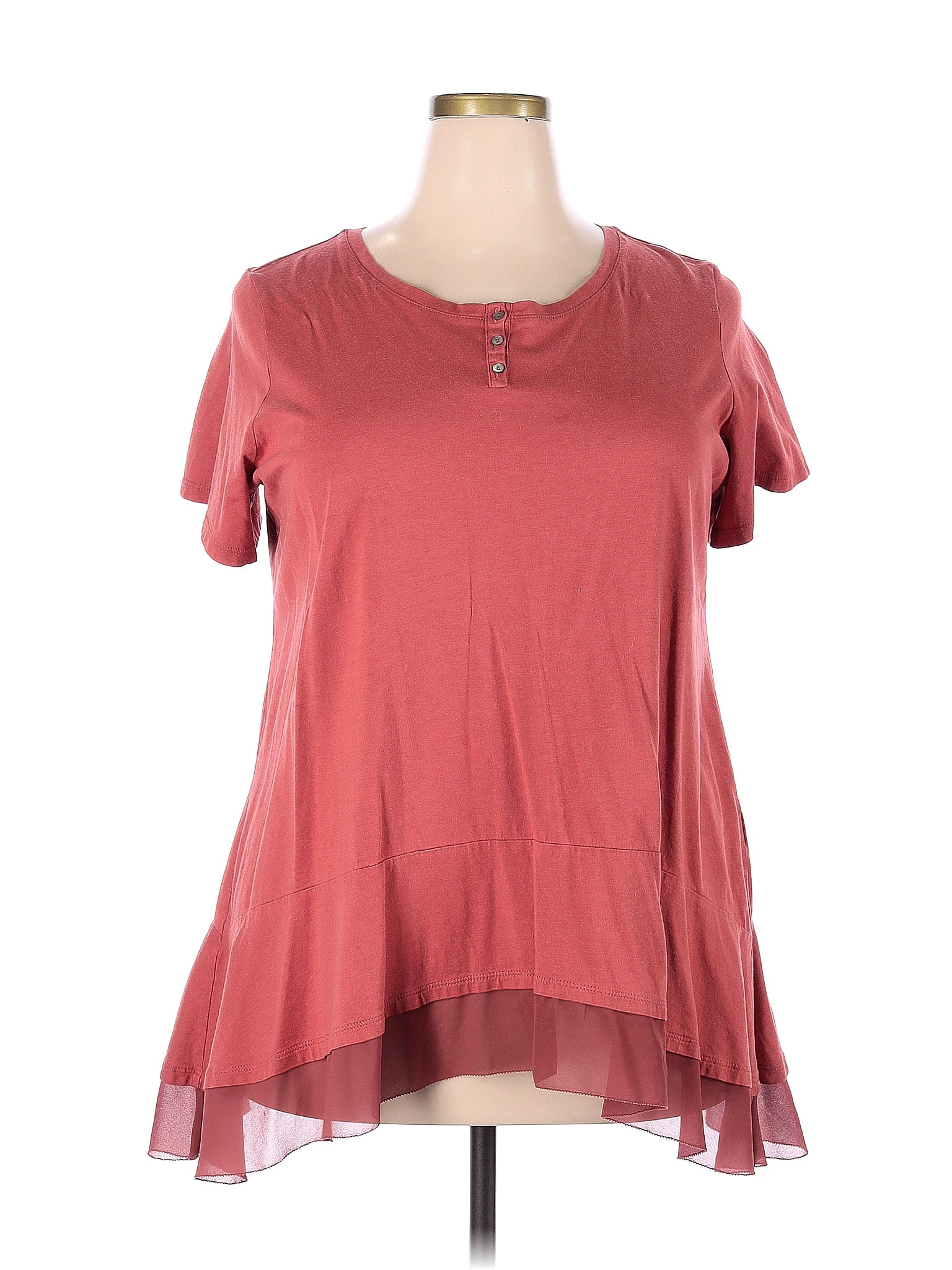 Logo By Lori Goldstein Red Short Sleeve Top Size 2x Plus 62 Off