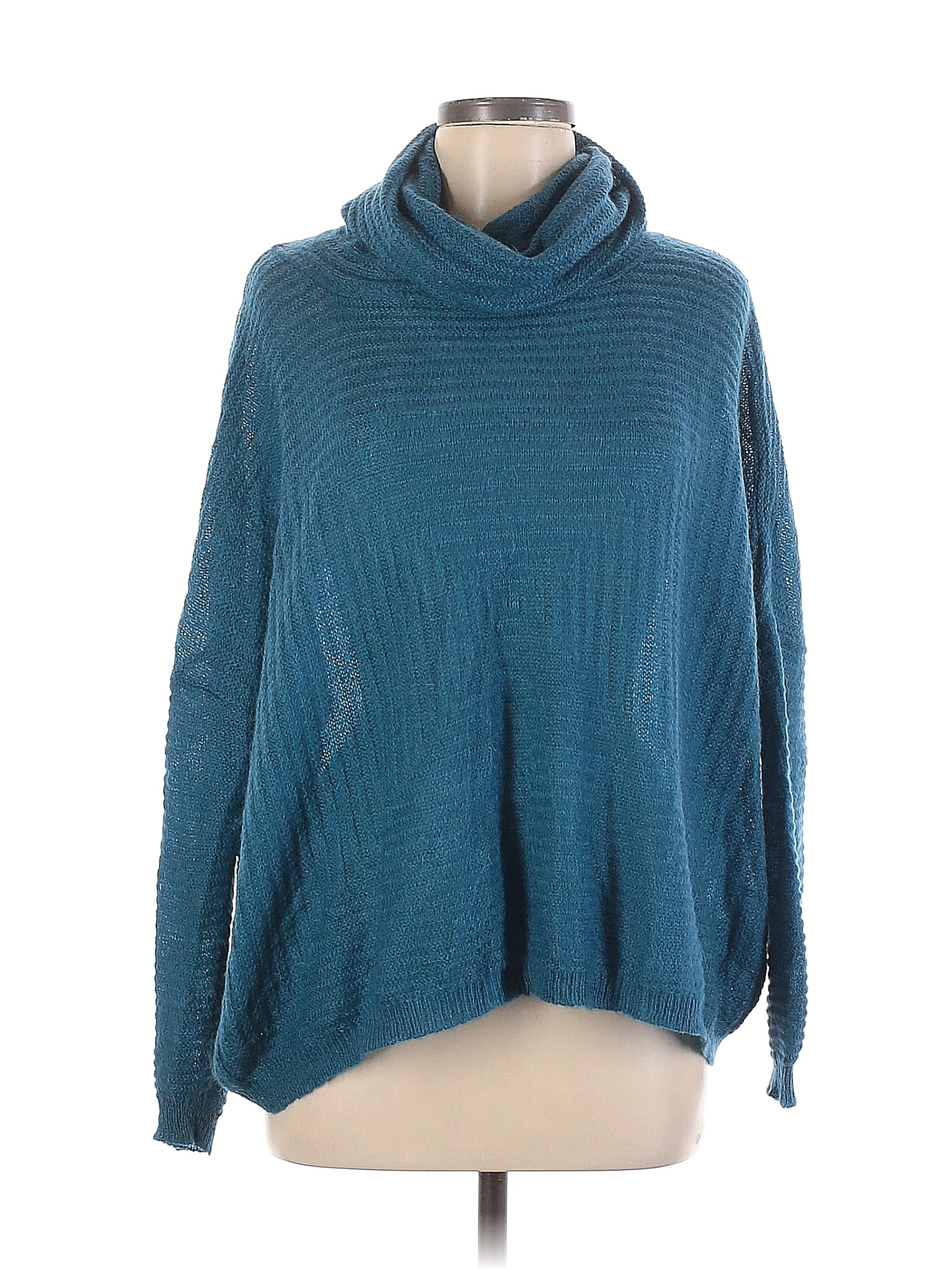 Stile Benetton Color Block Solid Teal Turtleneck Sweater Size M - 78% ...