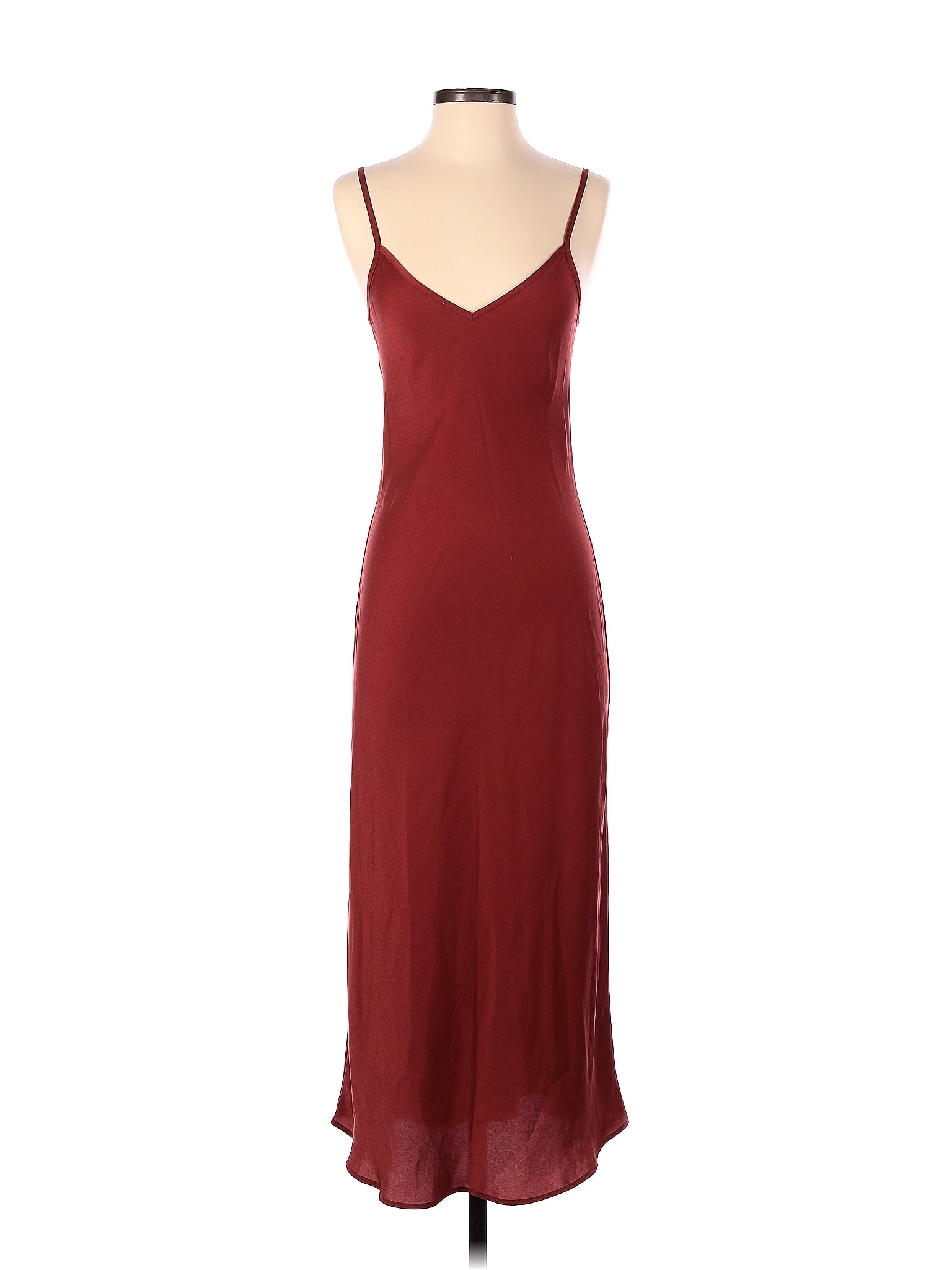 ALLSAINTS 100% Polyester Solid Maroon Burgundy Cocktail Dress Size S ...