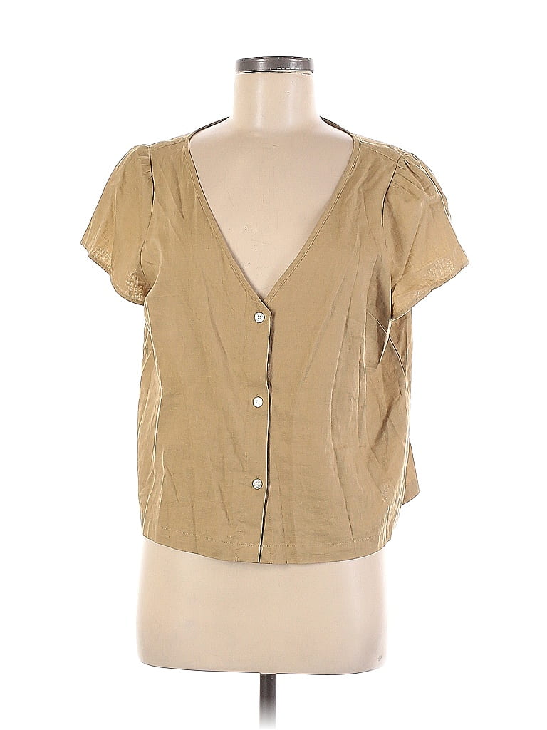 Gap Tan Short Sleeve Button-Down Shirt Size M - 69% off | ThredUp