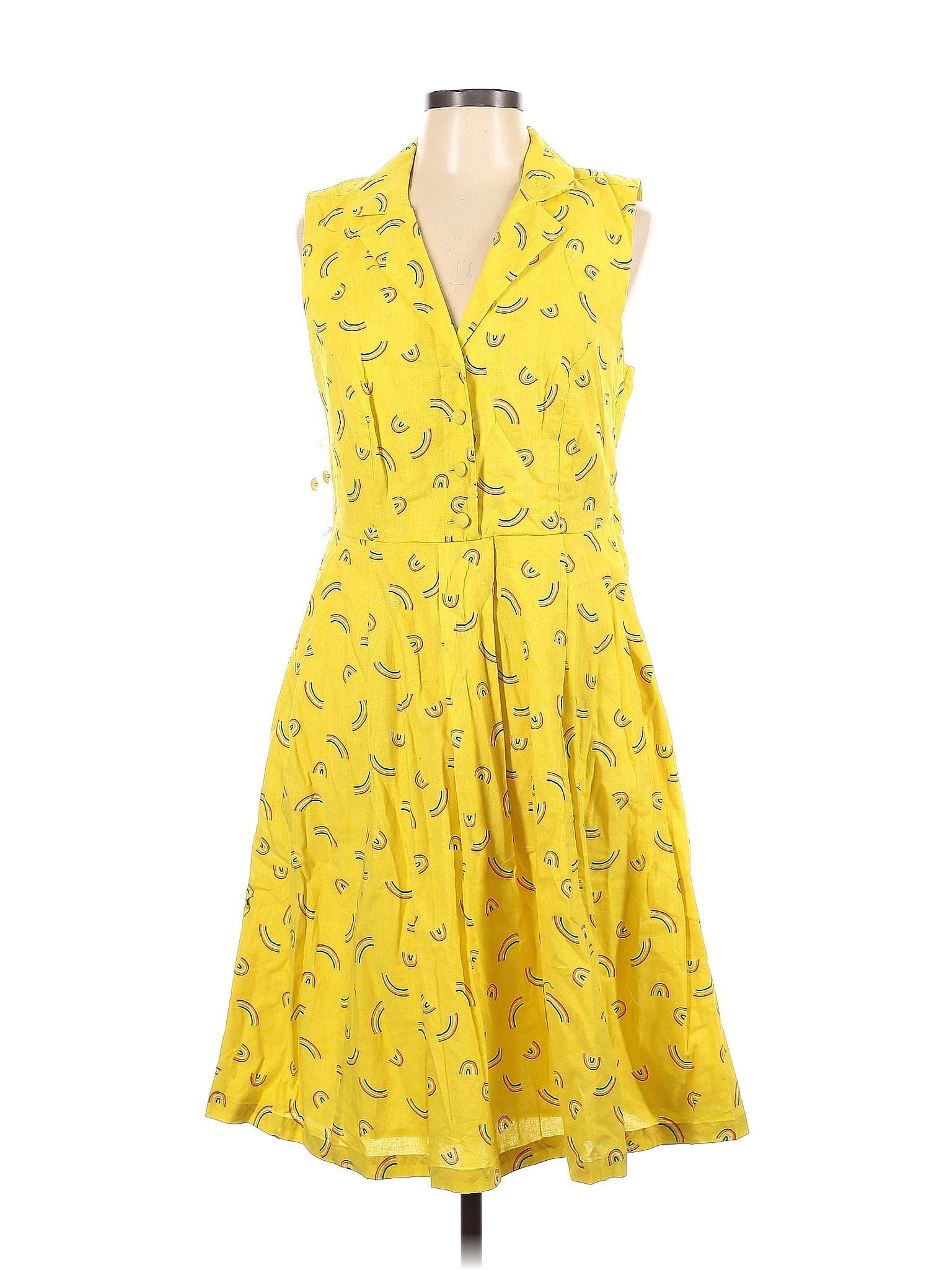 ModCloth Floral Yellow Casual Dress Size 12 - 31% off | thredUP